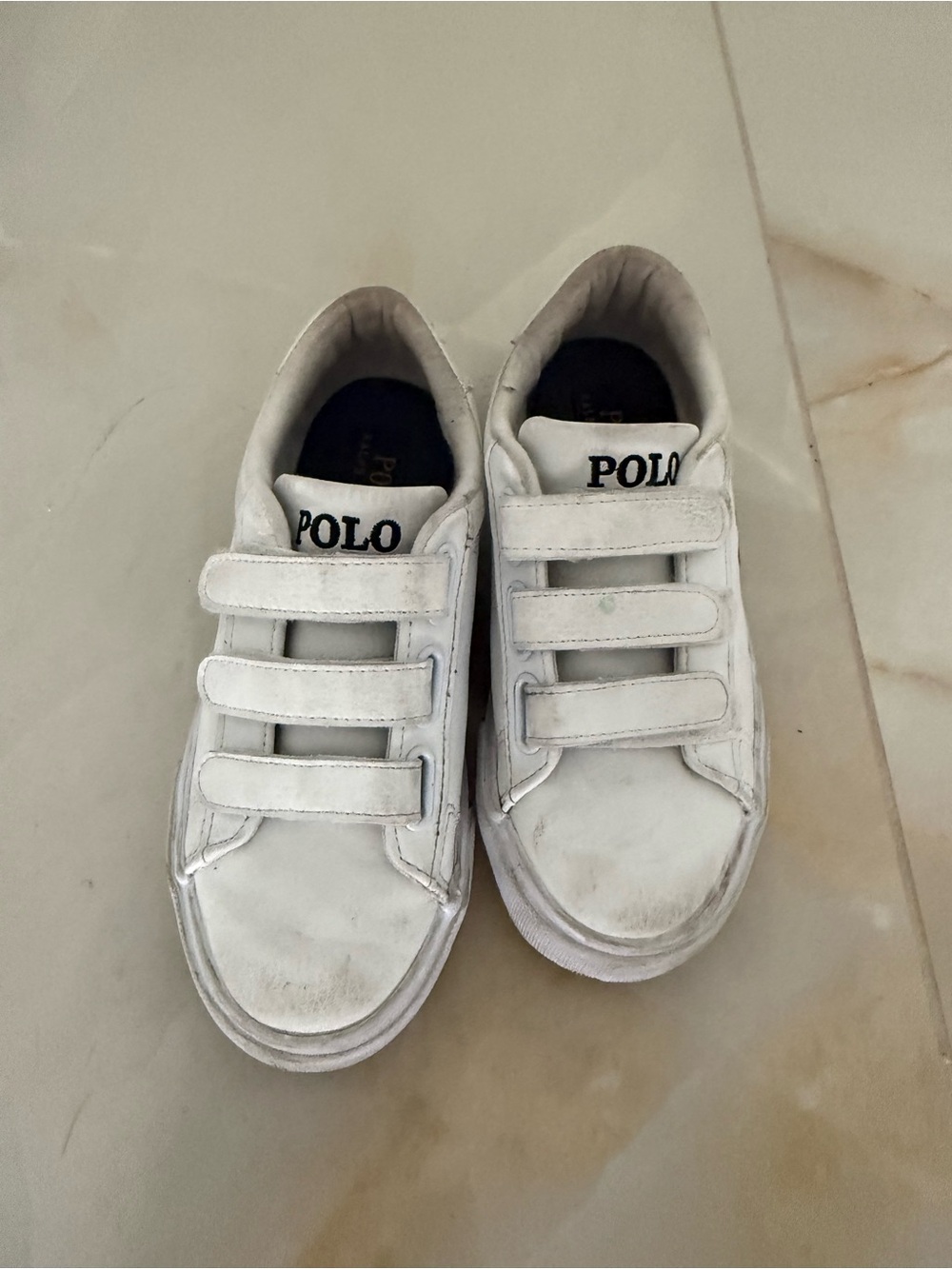 Polo by Ralph Lauren White Kids Velcro Sneakers
